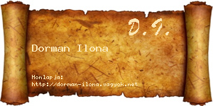 Dorman Ilona névjegykártya